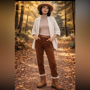 ANTHROPOLOGIE AKEMI + KIN  Etienne One Size Cream Open-Front Ribbed Knit Sweater